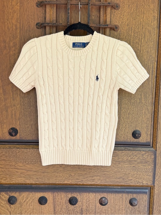 Polo Ralph Lauren Sweaters - Polo by Ralph Lauren  Light Beige Cable Knit Short Sleeve Sweater Size XS
